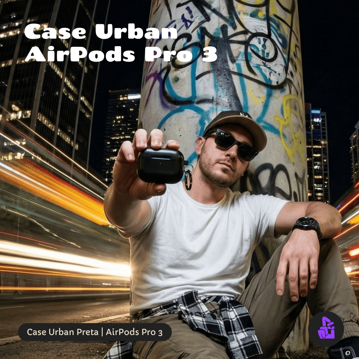 Kit Limpador para Fones e Capa Protetora Urban Nerdcase para AirPods Pro 3, Silicone Preta