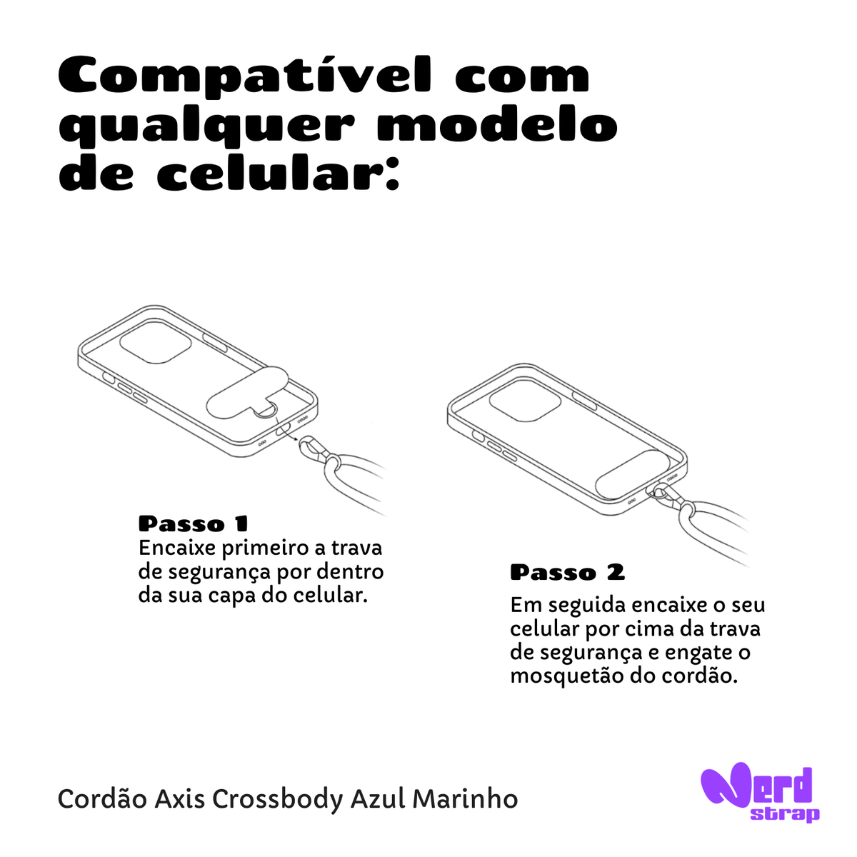 Cordão Faixa Multifuncional Axis Crossbody Nerdcase, Azul Marinho