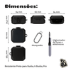 Kit Limpador para Fones e Capa Protetora Nerdcase para Galaxy Buds 4, Buds 4 Pro, Silicone Premium Resistente, Preta