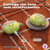 Kit Limpador para Fones e Capa Protetora de Silicone Nerdcase para AirPods 4, Bola de Tênis