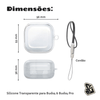 Capa Protetora Nerdcase para Samsung Galaxy Buds 4, Buds 4 Pro, Silicone, Transparente com Cordão