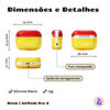Kit Limpador para Fones e Capa Protetora de Silicone Nerdcase para AirPods Pro 3, Lego Brick