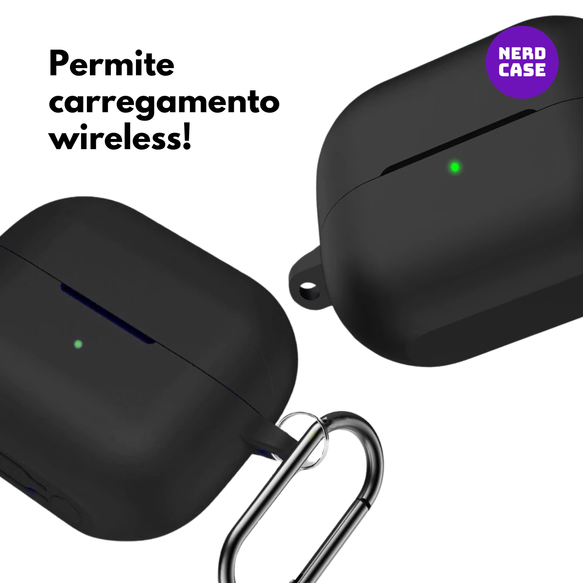 Kit Caneta Limpeza e Capa Protetora de Silicone Nerdcase Compatível com Samsung Galaxy Buds 3, 3 Pro , 3 FE, Preto