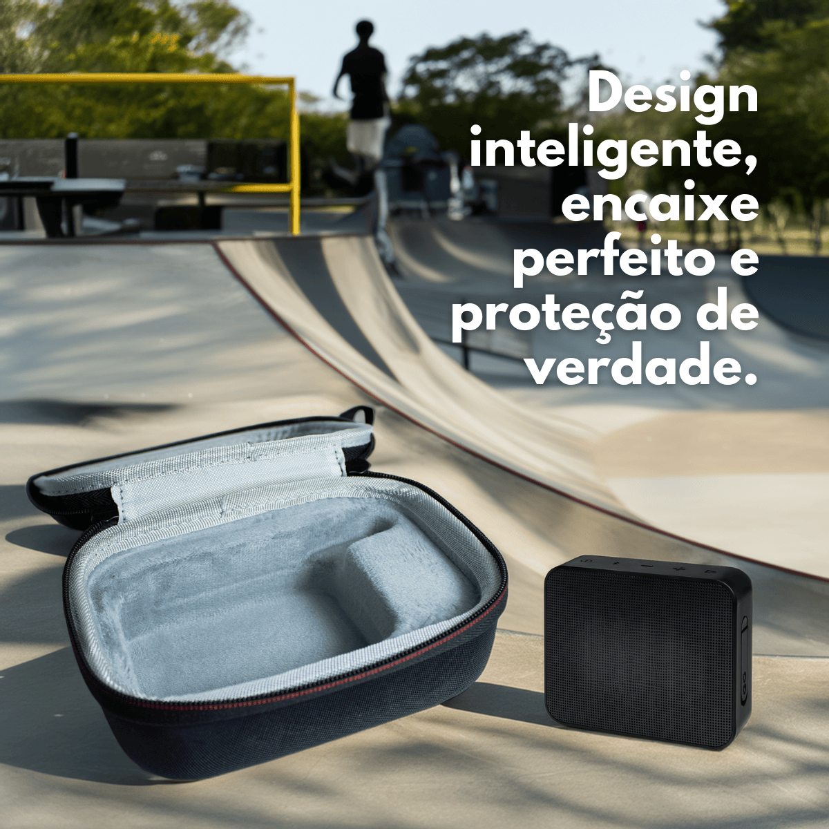 Case Protetora Nerdcase Compatível com JBL Go 2, 3, 4 com Proteção Antichoque, Preto