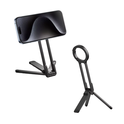 Suporte Tripé para Celular Nerdcase, Magnético, Dobrável, Alumínio, Preto
