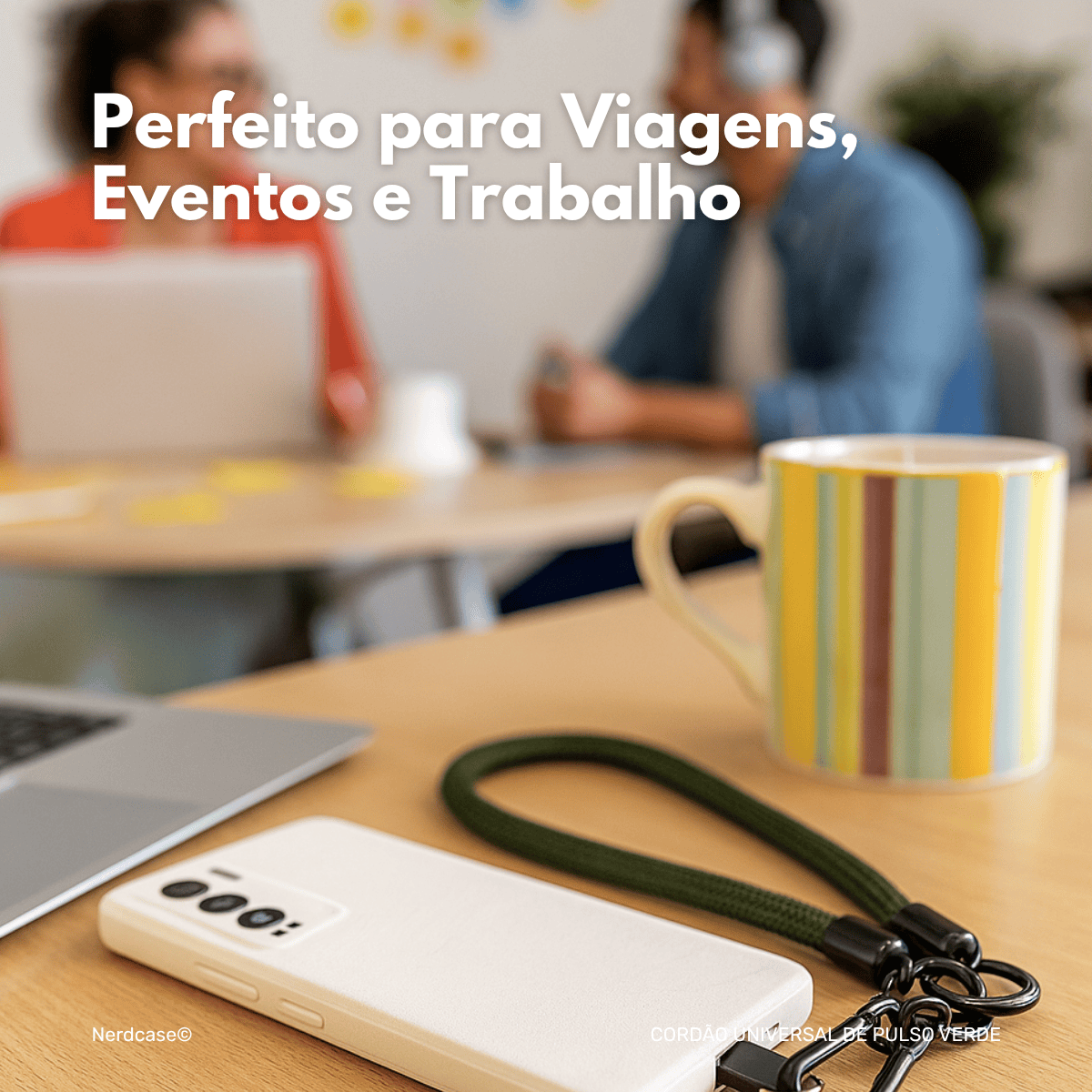 Cordão Universal Nerdcase de Pulso para Celular, Verde