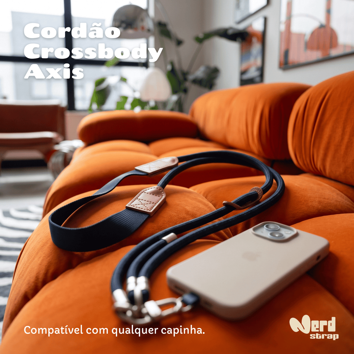 Cordão Faixa Multifuncional Axis Crossbody Nerdcase, Azul Marinho