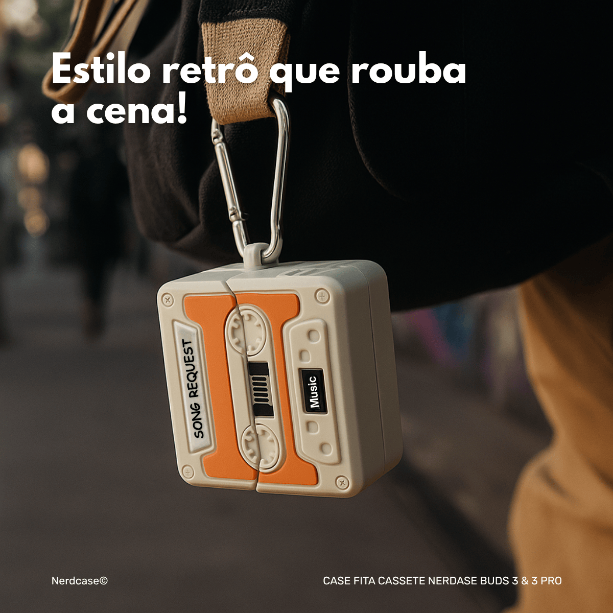 Capa Protetora Fita Cassete Nerdcase Compatível com Samsung Galaxy Buds 3