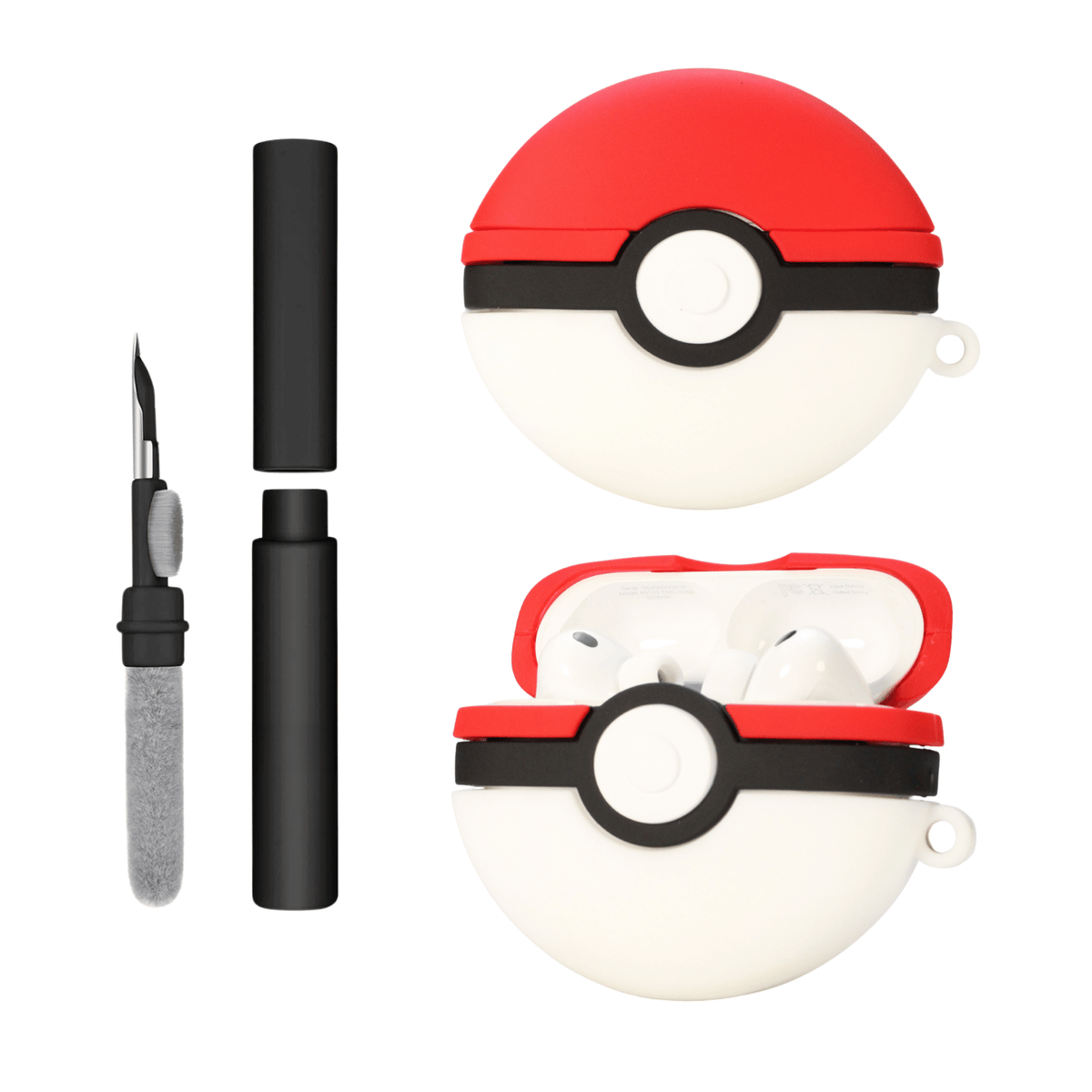 Kit Limpador para Fone e Capa Protetora Nerdcase para AirPods Pro 3, Silicone, Pokebola