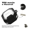 Capa Protetora Nerdcase para Galaxy Buds FE, Buds Core, Buds 2, Pro e Live, Suporte Adaptado, Resistente Transparente