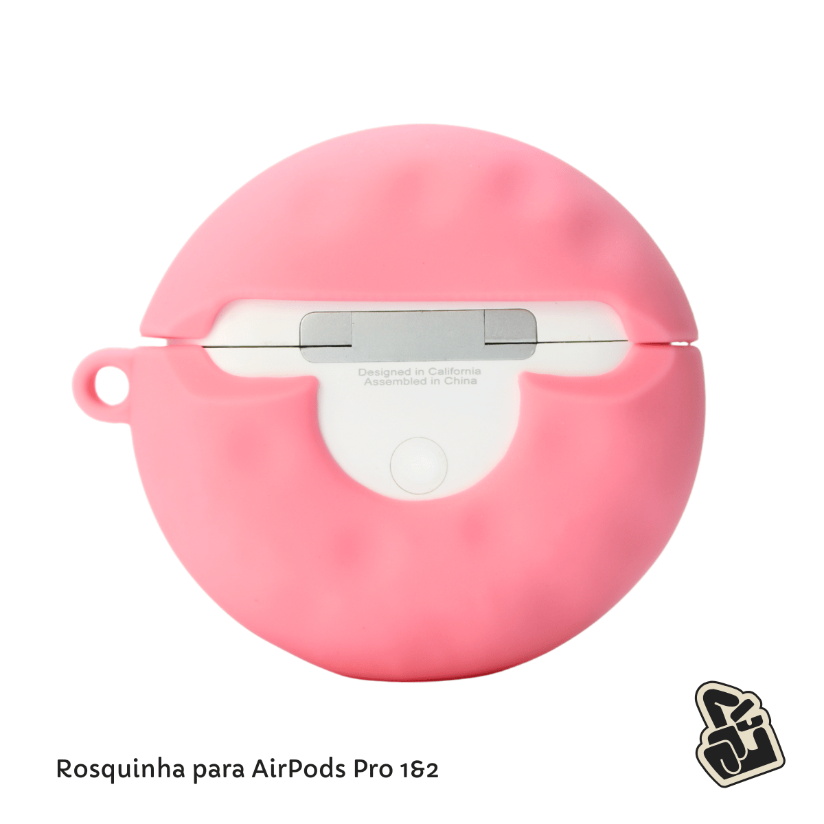 Capa Protetora de Silicone Nerdcase para AirPods Pro 1 e 2, Rosquinha Donuts Rosa
