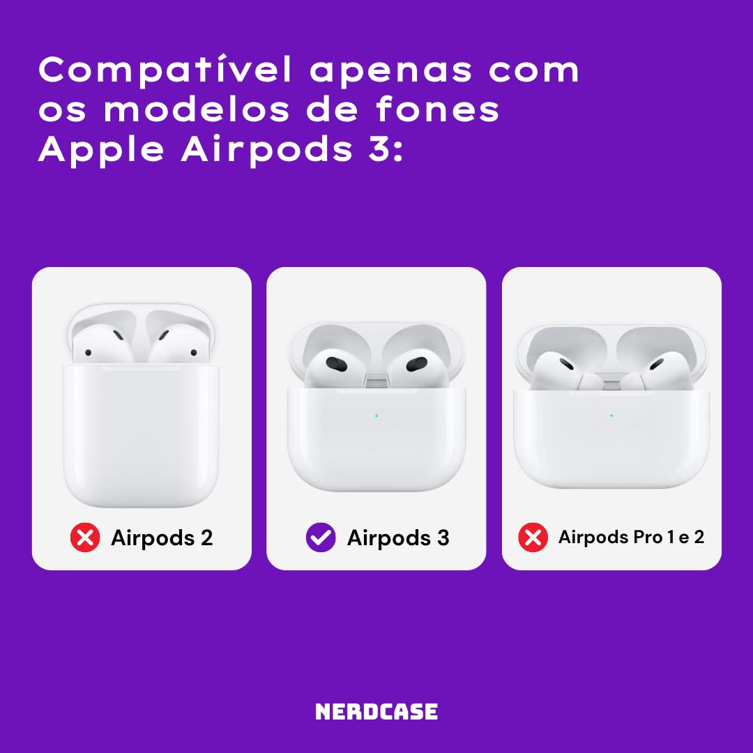 Case Mala Viagem + Adesivos Compatível com AirPods 3