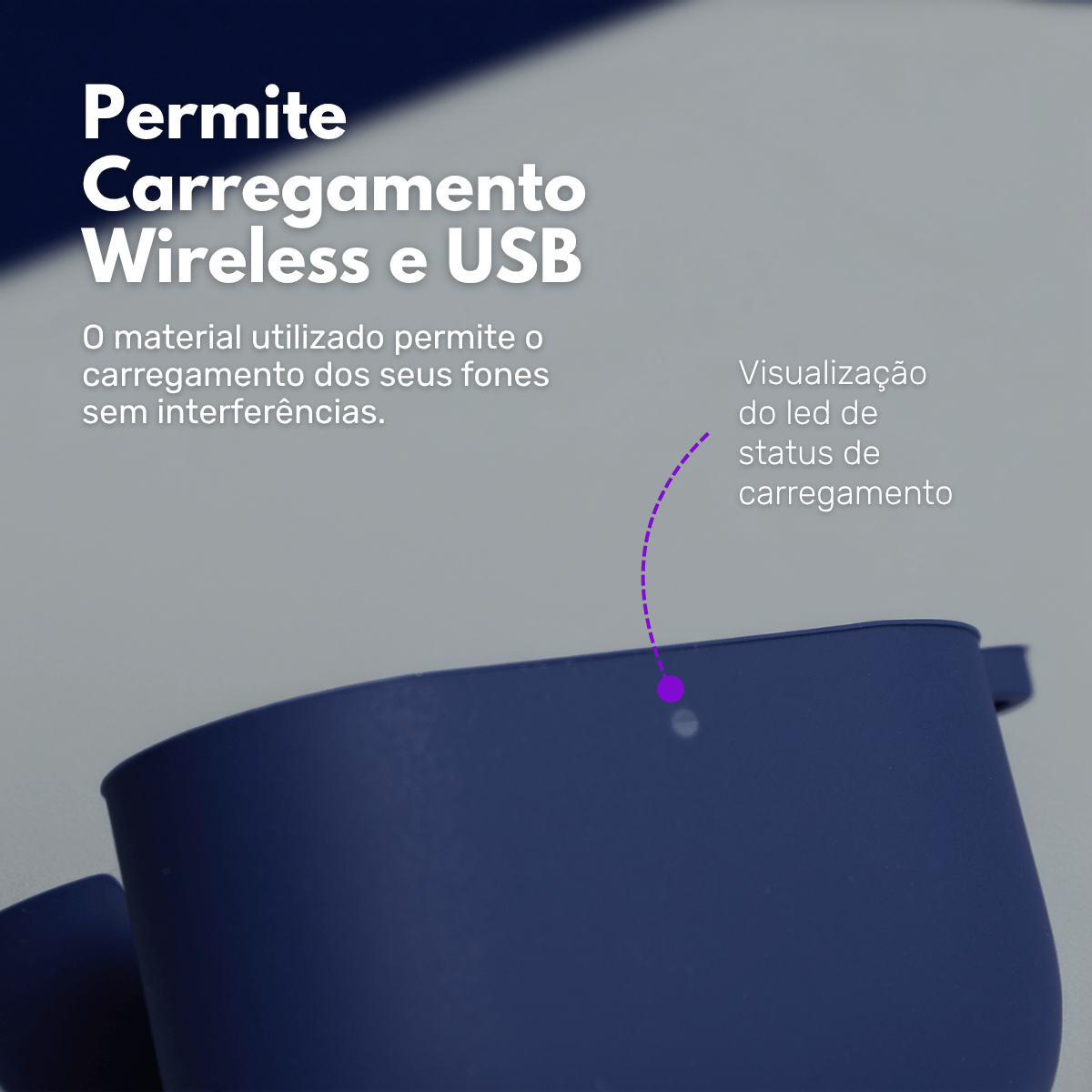 Case Silicone Premium para AirPods 4 Azul Marinho