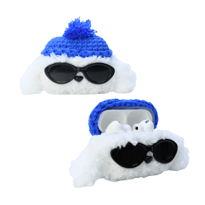Capa de Pelúcia Nerdcase para AirPods Pro 1 e 2, Cachorro Beanie