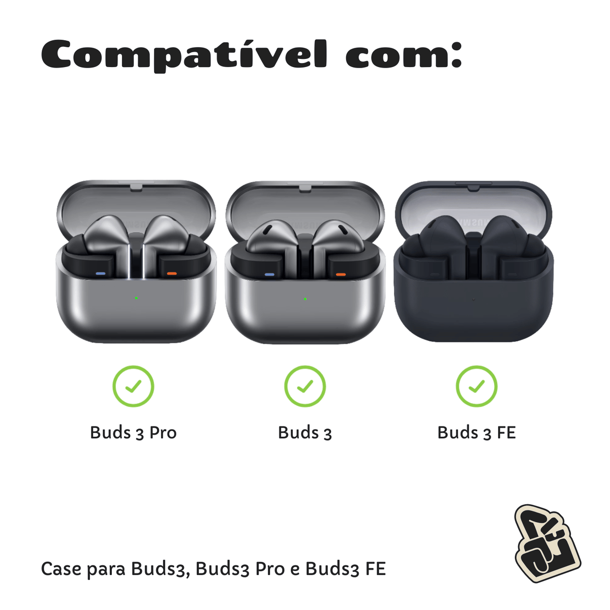 Capa Protetora Nerdcase para Samsung Galaxy Buds 3, Buds 3 Pro, Buds3 Fe, Silicone, Dragão de Fogo