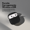 Capa Protetora Nerdcase de Silicone Texturizada Compatível com AirPods 4, Preta