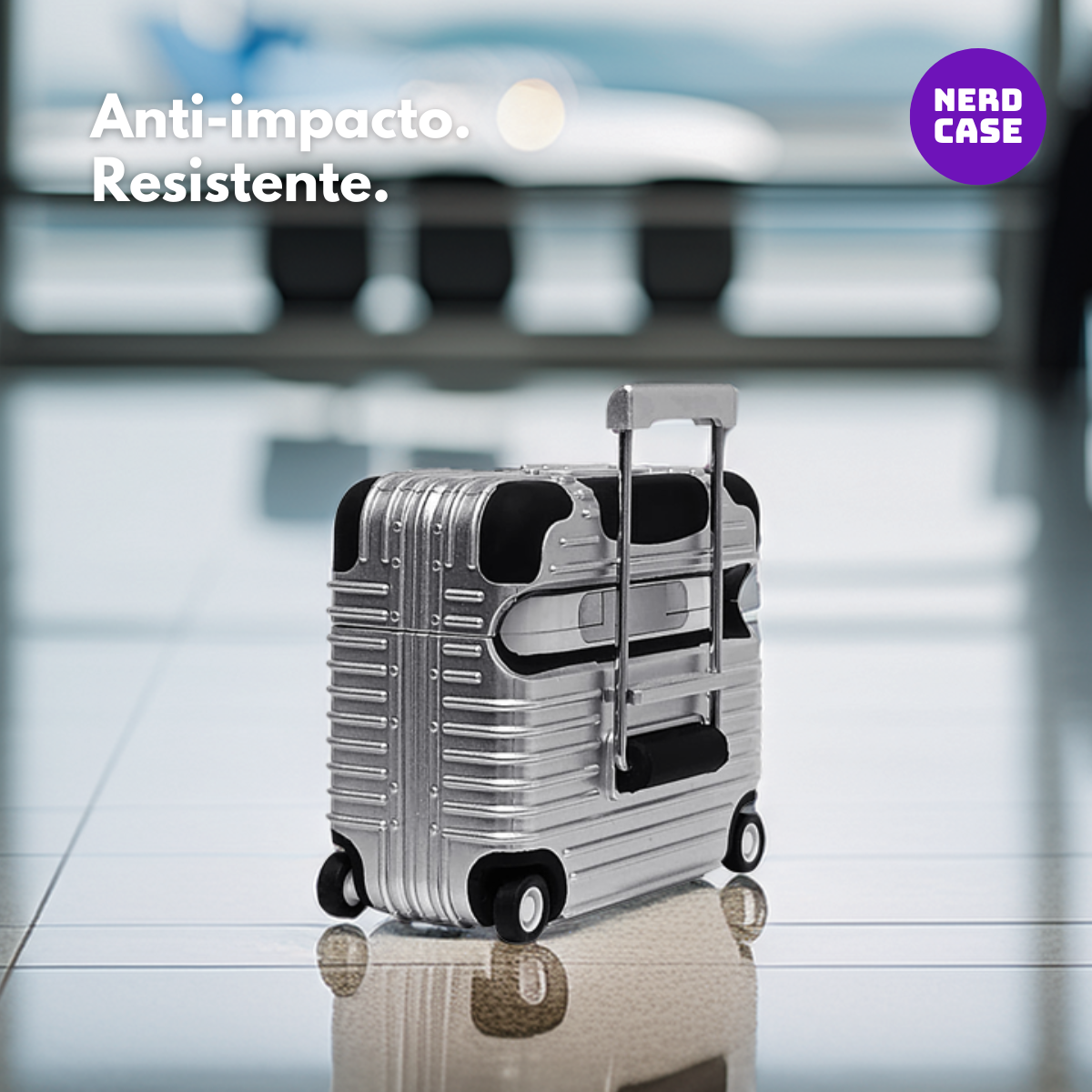 Case Mala de Viagem com Adesivos para AirPods Pro 1 e 2