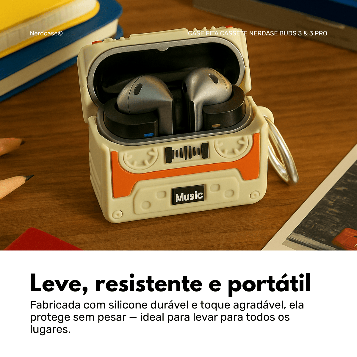 Capa Protetora Fita Cassete Nerdcase Compatível com Samsung Galaxy Buds 3