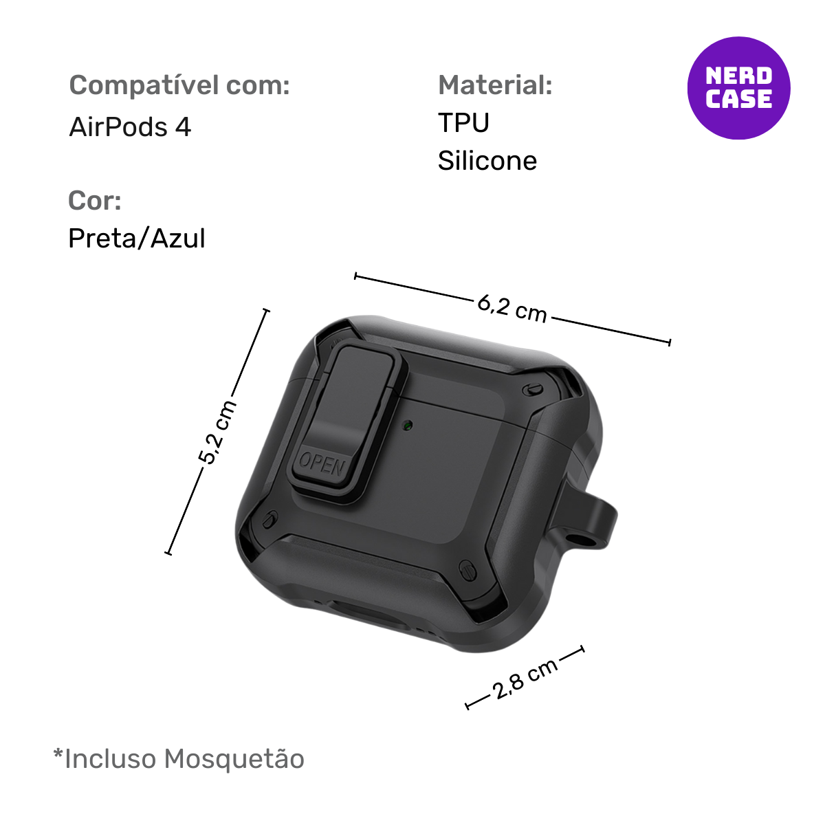 Case Resistente para AirPods 4 Azul