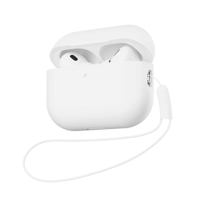 Capa Protetora de Silicone Nerdcase para AirPods Pro 3, Branca
