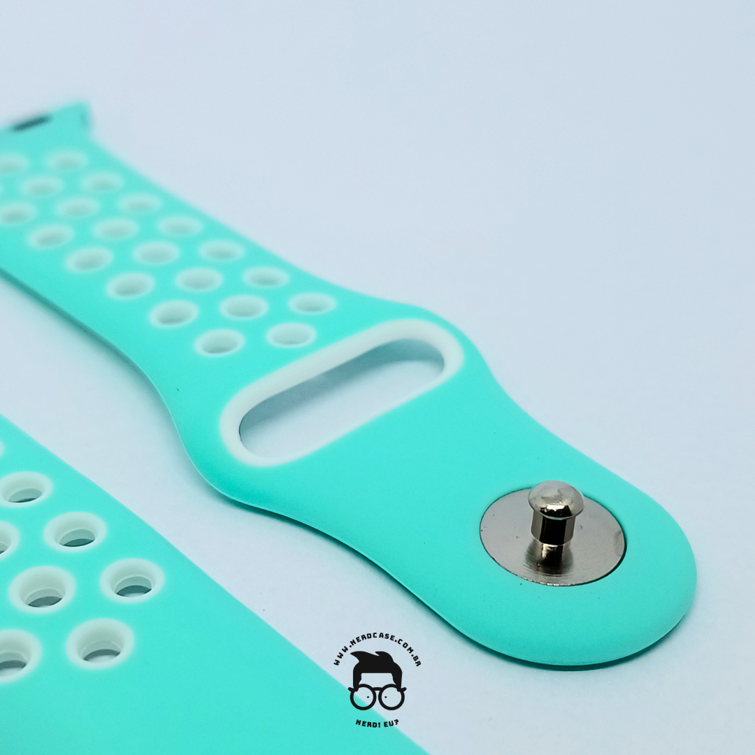 Pulseira 38/40/41mm para Apple Watch, Verde Água/Branco