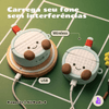 Kit Limpador para Fones e Capa Protetora de Silicone Nerdcase para AirPods 4, Raquete Azul