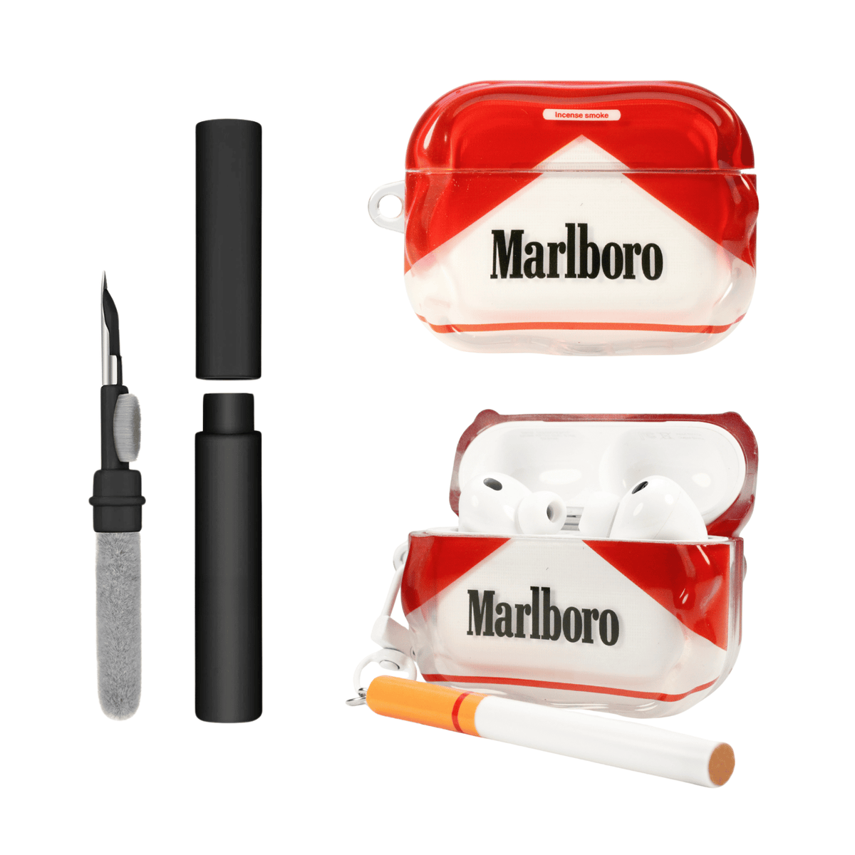 Kit Limpador para Fones e Capa Protetora Nerdcase para AirPods Pro 3, Maço Cigarette