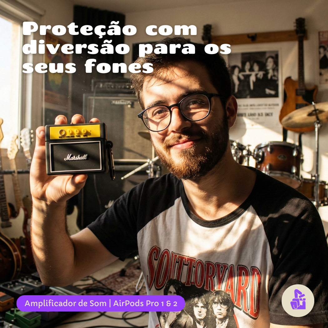 Capa Protetora Nerdcase para AirPods Pro 1 e 2, Amplificador