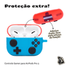 Kit Limpador para Fones e Capa Protetora de Silicone Nerdcase para AirPods Pro 3, Controle Gamer Azul