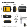 Kit Limpador para Fones e Capa Protetora Nerdcase para AirPods Pro 3, Shockproof Amarelo e Preto