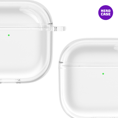 Kit Caneta de Limpeza e Capa Protetora Nerdcase Compatível com AirPods 4, Silicone Flexível, Transparente