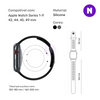 Pulseira 42/44/45/49mm para Apple Watch, Preto/Cinza
