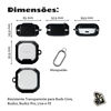 Capa Protetora Nerdcase para Galaxy Buds FE, Buds Core, Buds 2, Pro e Live, Suporte Adaptado, Resistente Transparente