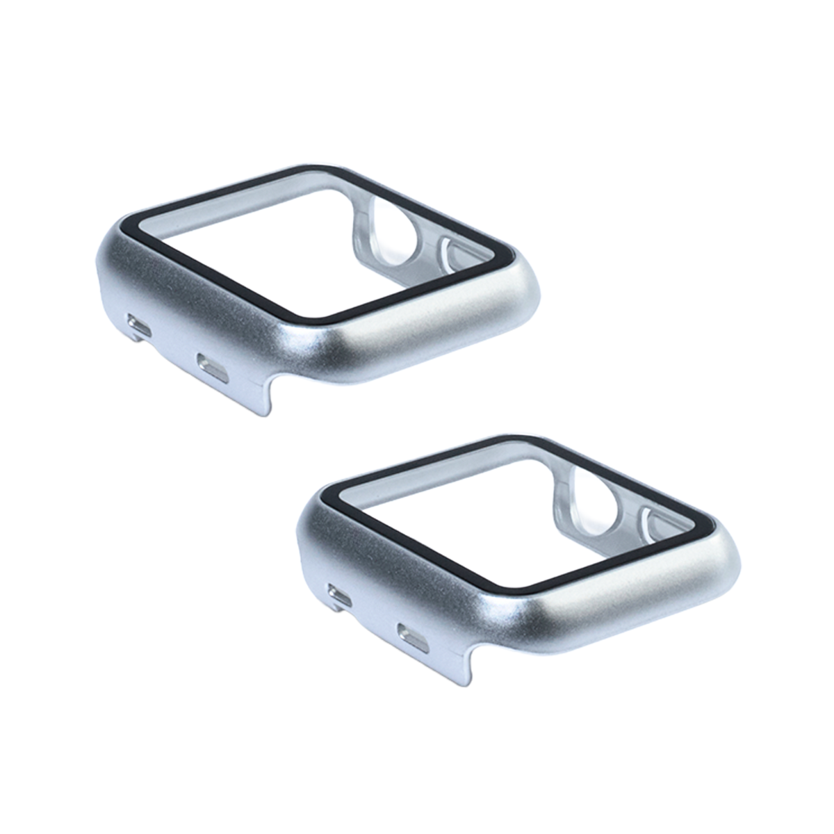 Kit com 2 Capa com Película de Vidro Nerdcase Compatível com Apple Watch 38mm, Prata