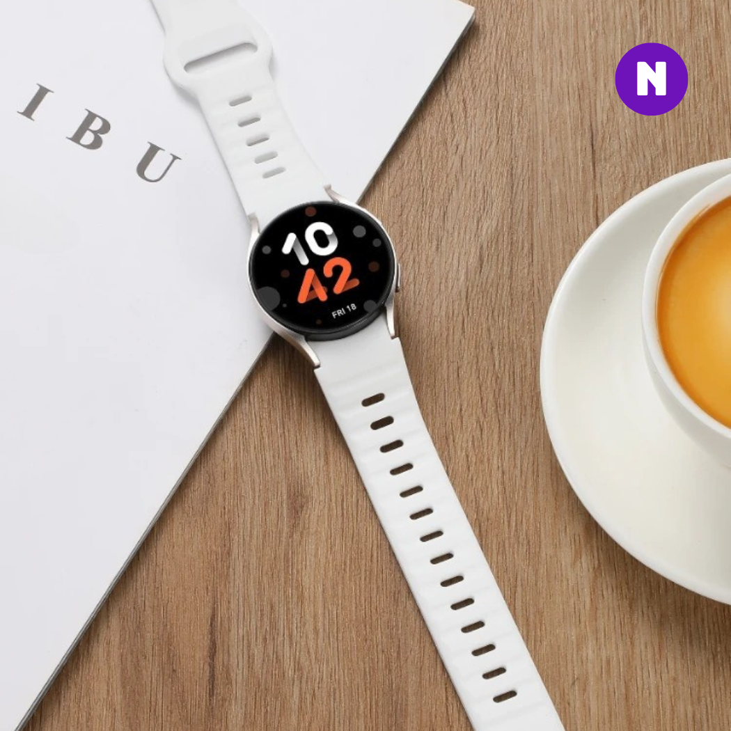 Pulseira 20mm entre Pinos para Samsung Galaxy Watch, Silicone, Branco