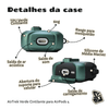 Capa Protetora Airtrek Nerdcase para AirPods 4, Suporte Adaptado, Verde Cintilante
