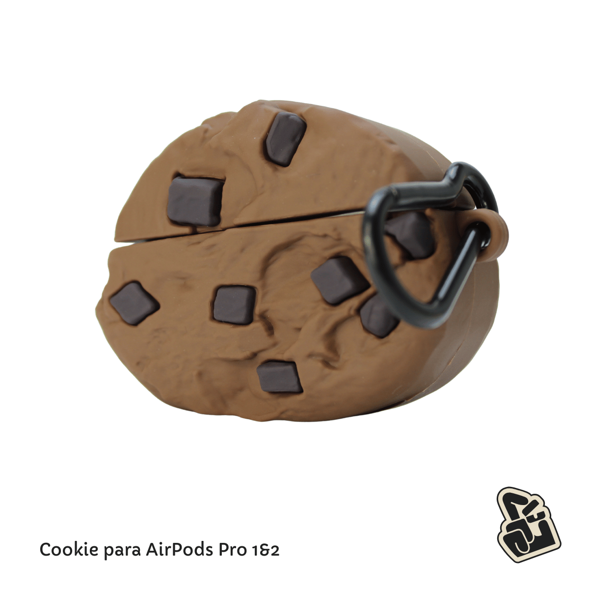 Kit Limpador para Fones e Capa Protetora de Silicone Nerdcase para AirPods Pro 1 e 2, Cookie de Chocolate