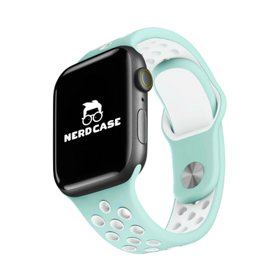 Pulseira 38/40/41mm para Apple Watch, Verde Água/Branco
