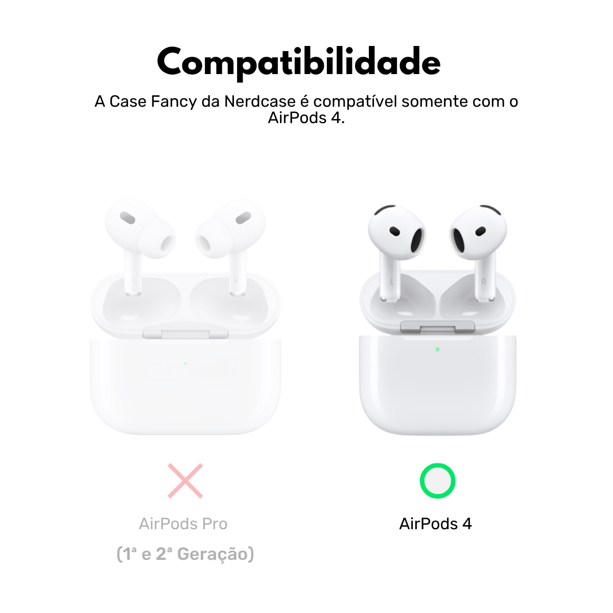 Capa Protetora Nerdcase de Silicone Texturizada Compatível com AirPods 4, Preta