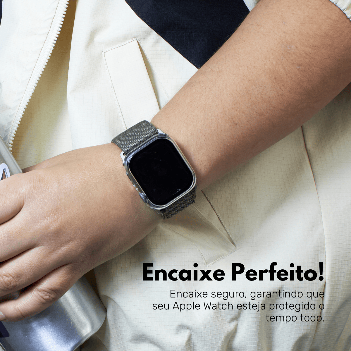 Capa com Película de Vidro Nerdcase Compatível com Apple Watch Ultra 49mm, Transparente