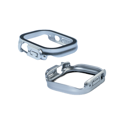 Capa com Película de Vidro Nerdcase Compatível com Apple Watch 49mm, Prata