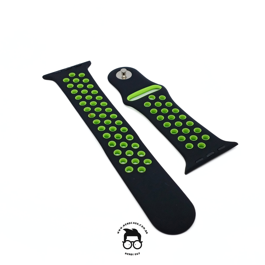 Pulseira 42/44/45/49mm para Apple Watch, Preto/Verde