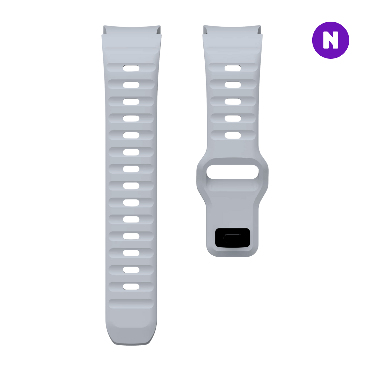Pulseira 20mm entre Pinos para Samsung Galaxy Watch, Silicone, Cinza