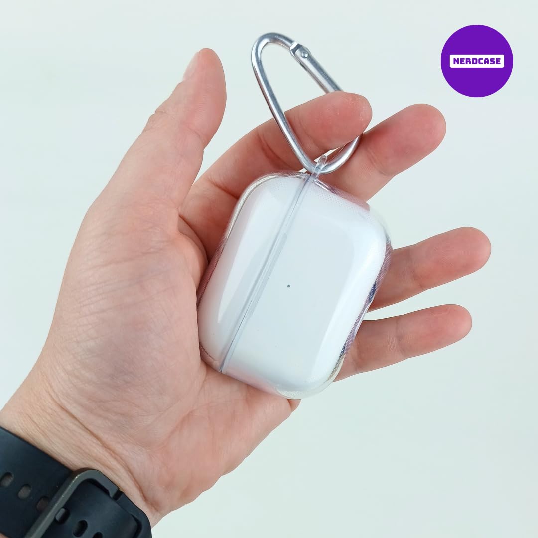 Kit Limpador para Fones e Capa Protetora Nerdcase para AirPods Pro 1 e 2, Silicone Transparente
