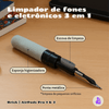 Kit Limpador para Fones e Capa Protetora de Silicone Nerdcase para AirPods Pro 1 e 2, Lego Brick