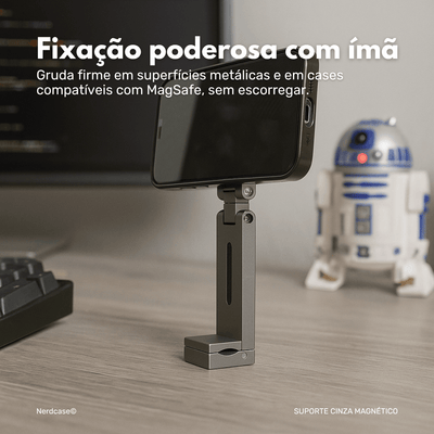 Suporte para Celular Nerdcase, Magnético Dobrável, Plástico PU