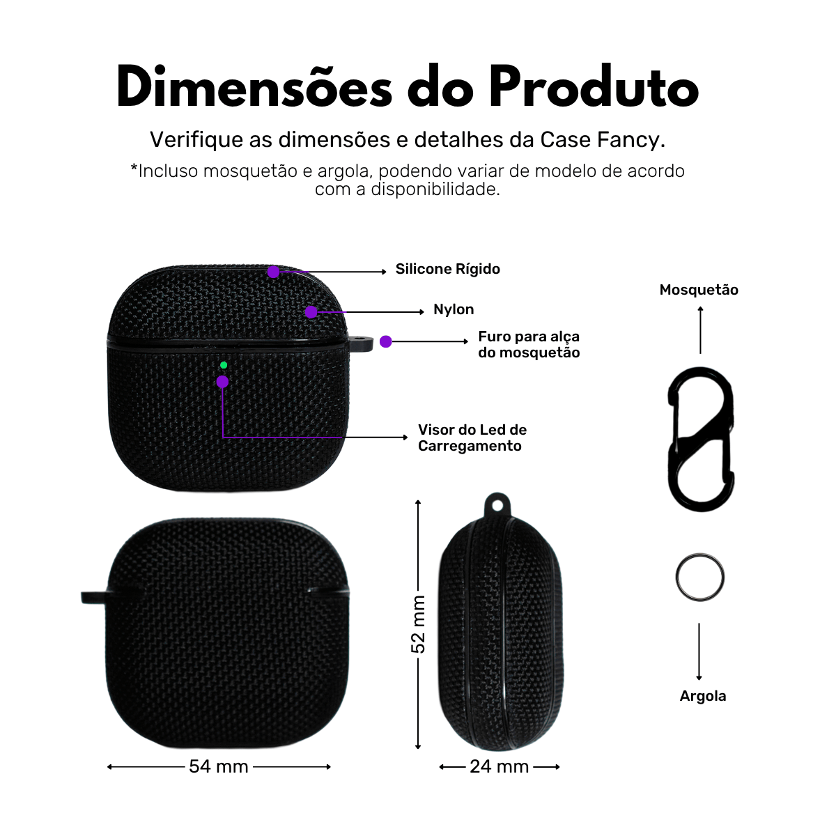 Capa Protetora Nerdcase de Silicone Texturizada Compatível com AirPods 4, Preta