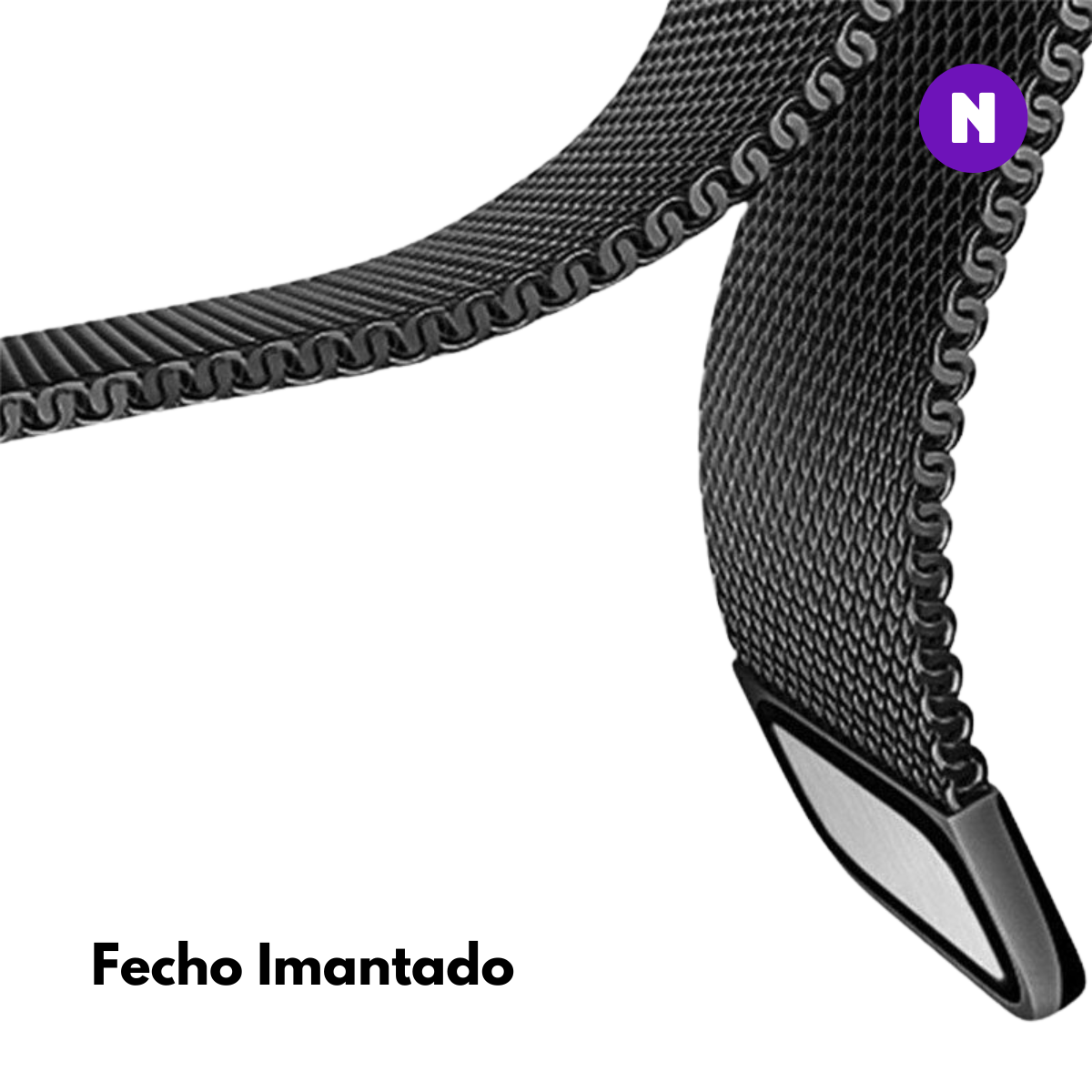 Pulseira 20mm entre Pinos para Samsung Galaxy Watch, Metal, Preto