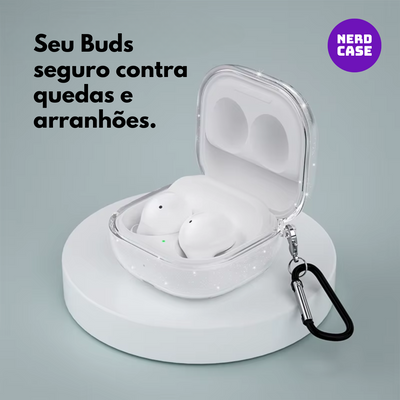 NERDCASE, Case Silicone Transparente com Glitter para Buds