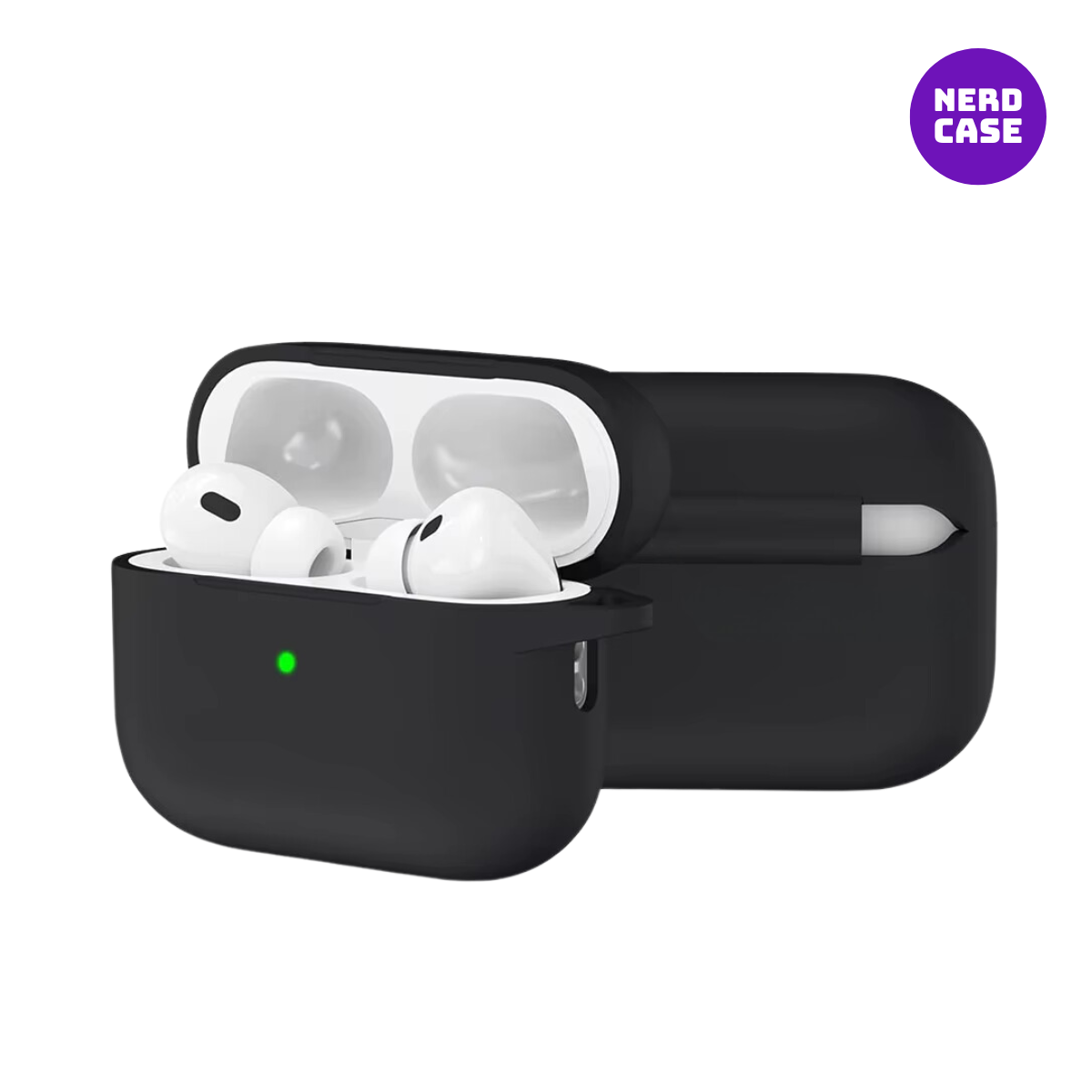 Case Silicone Preto com Caneta para Limpeza para AirPods Pro